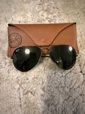 Ray-Ban Aviator Sunglasses - Brown Frame, Black Lenses